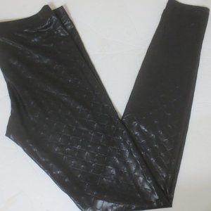 EUC Tart Faux Leather Pants Leggings Black Geometric S